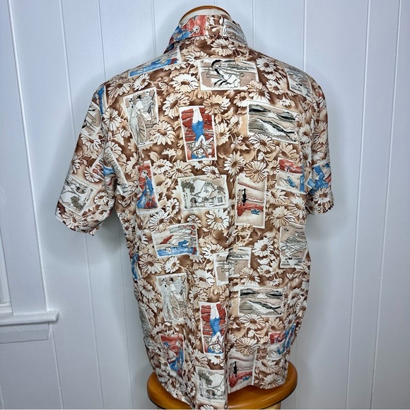 Vintage 60’s Van Heusen 417 Barkcloth Retro Hawaiian Resortwear Shirt - Picture 11 of 11